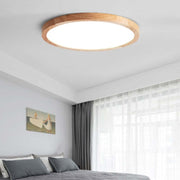 Muto Moderna Redonda LED Acrílico Lámpara de Techo Madera — imagen 9 | Aura Lighting