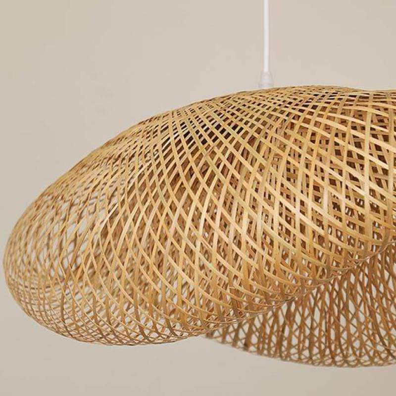 Muto Rustica Ratán Bambú Lámpara Colgante Marrón — imagen 10 | Aura Lighting