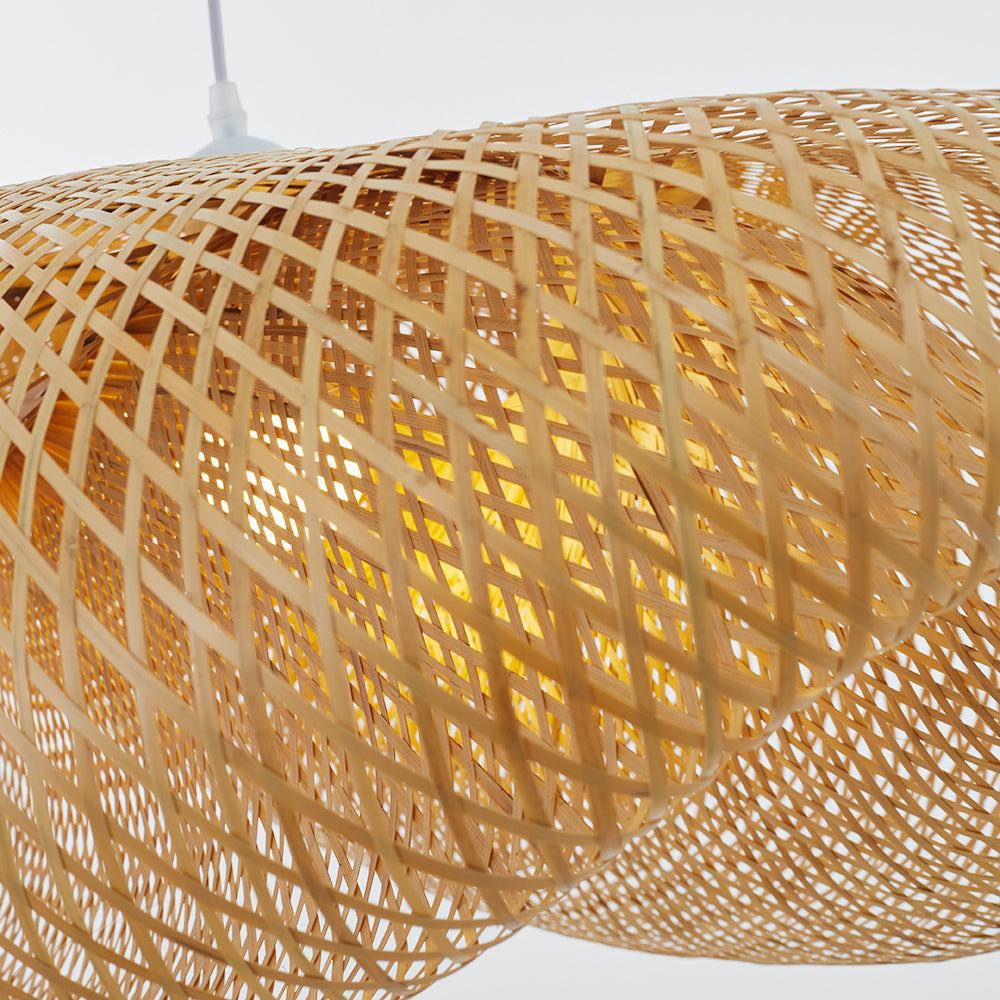 Muto Rustica Ratán Bambú Lámpara Colgante Marrón — imagen 19 | Aura Lighting