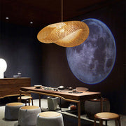 Muto Rustica Ratán Bambú Lámpara Colgante Marrón — imagen 2 | Aura Lighting