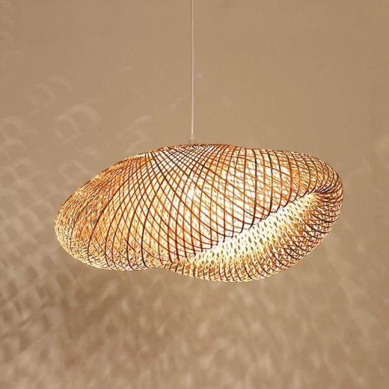 Muto Rustica Ratán Bambú Lámpara Colgante Marrón — imagen 7 | Aura Lighting