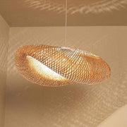 Muto Rustica Ratán Bambú Lámpara Colgante Marrón — imagen 8 | Aura Lighting