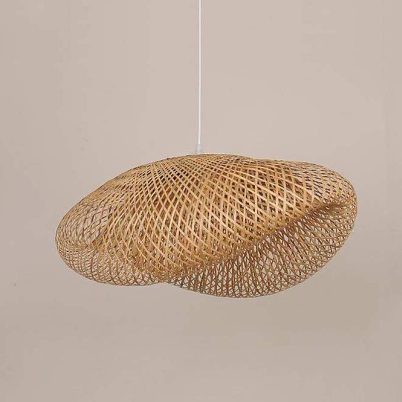 Muto Rustica Ratán Bambú Lámpara Colgante Marrón — imagen 9 | Aura Lighting