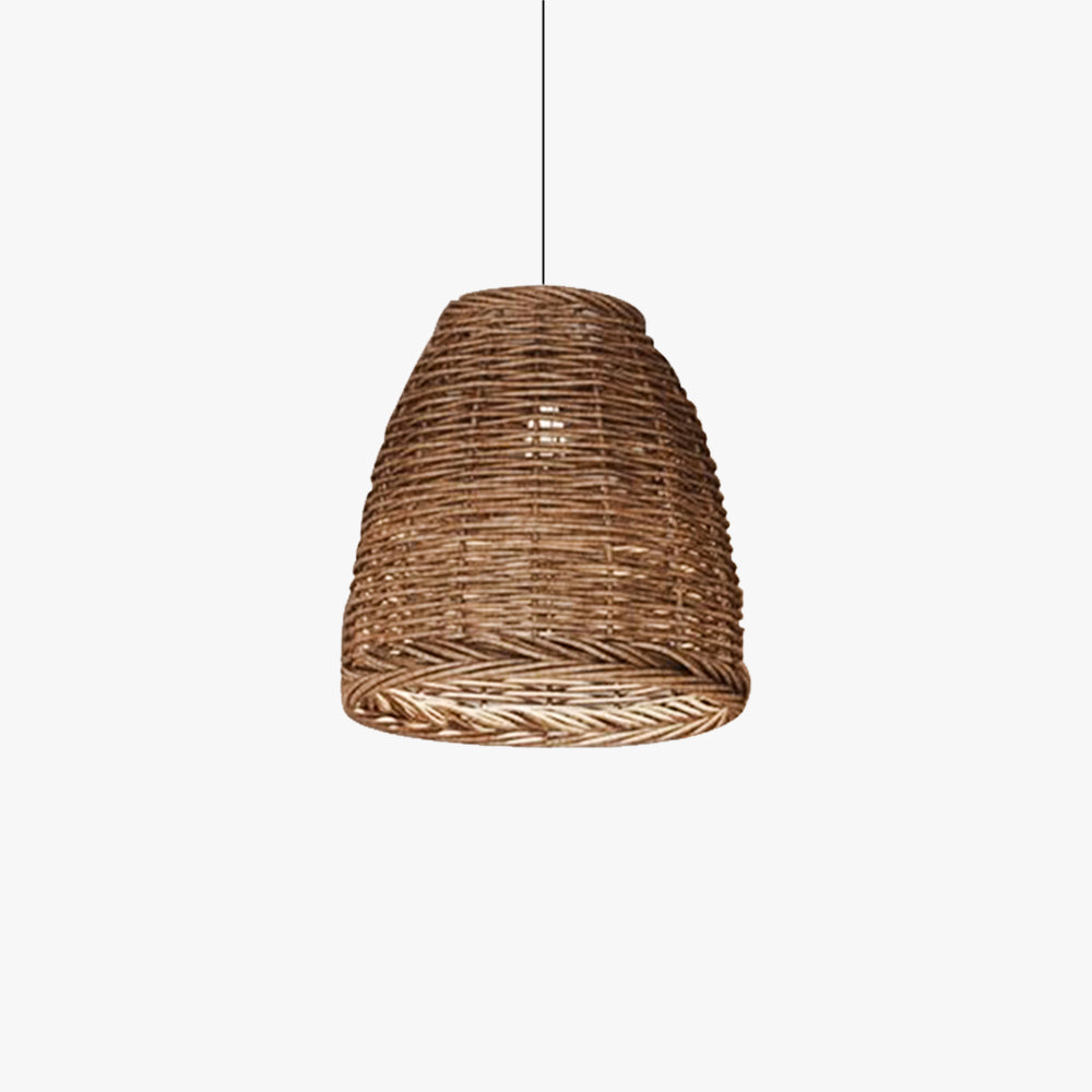 Muto Vintage Rústico LED Lámpara Colgante Ratán Salón Dormitorio — imagen 1 | Aura Lighting