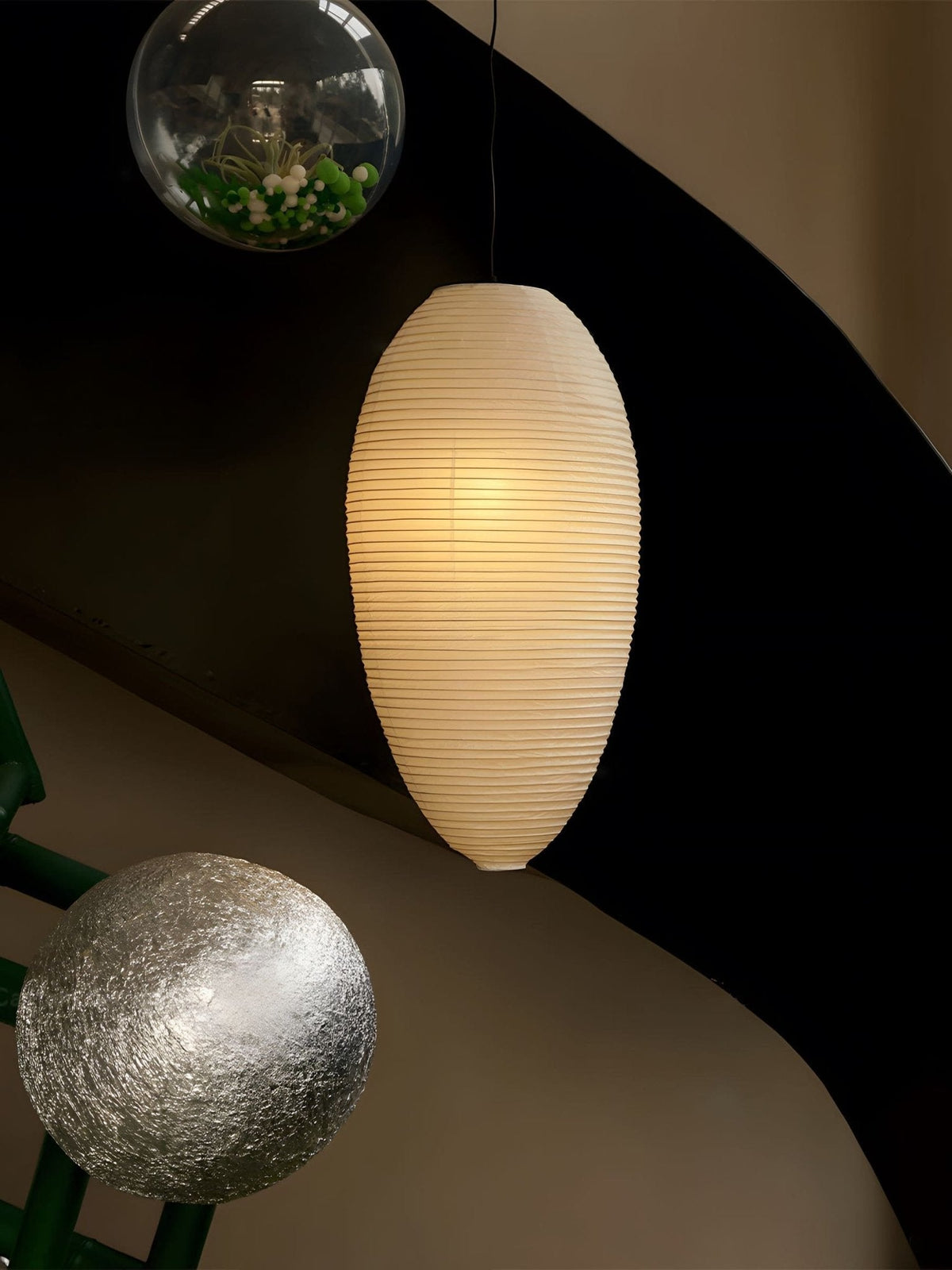 Washi Paper Chestnut Pendant Lamp - Aura Lighting