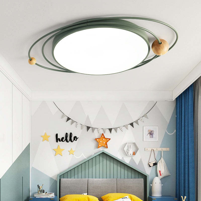 Nordic Diseño Planeta Metal/Madera Lámpara de Techo Blanca/Gris/Verde/Negra/Azul — imagen 2 | Aura Lighting