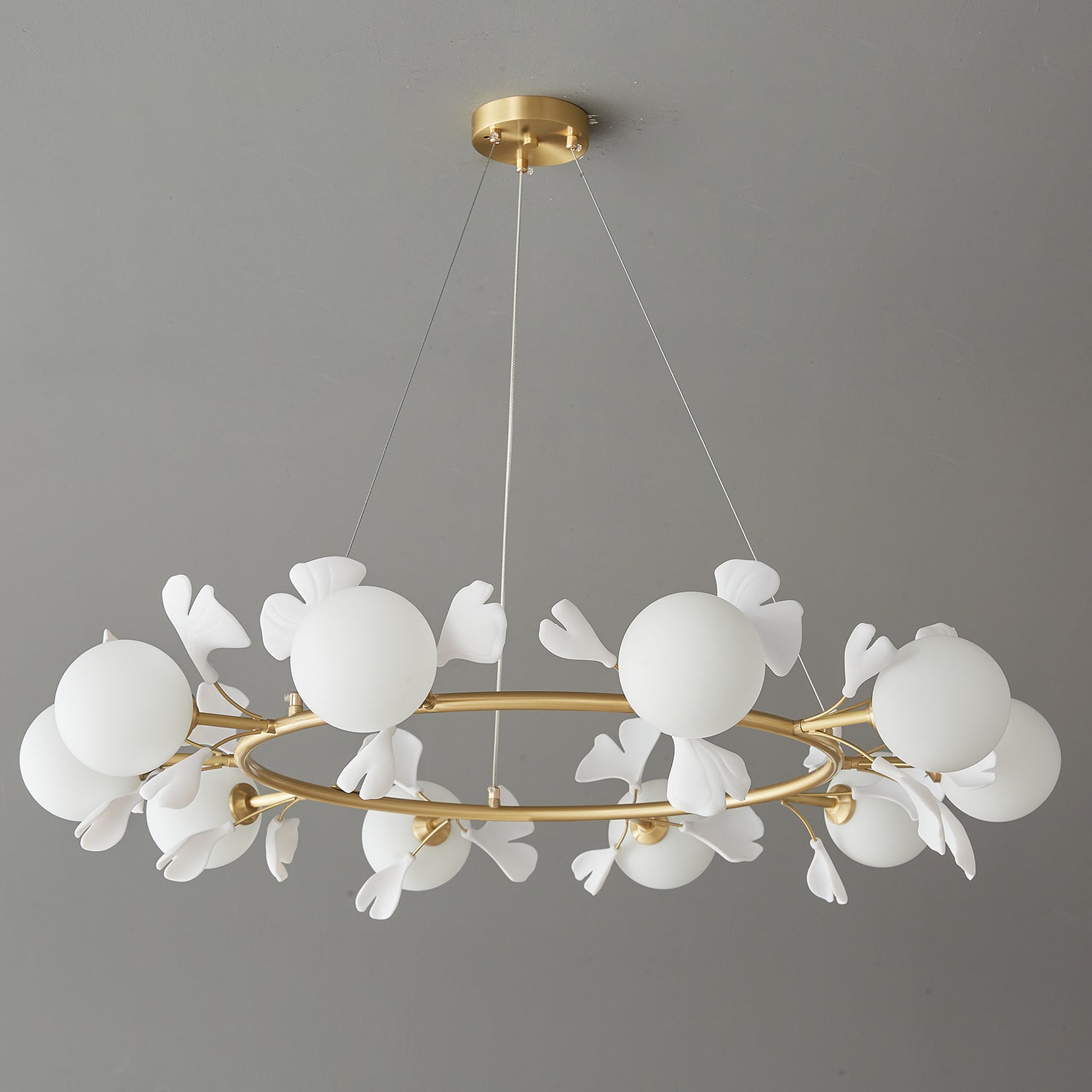 Evenielis Floral Brass Chandelier - Aura Lighting