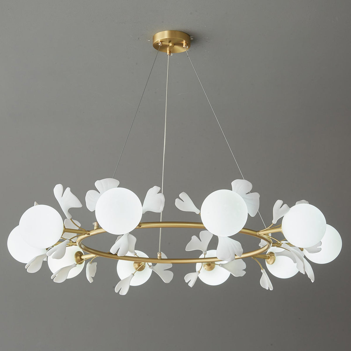 Evenielis Floral Brass Chandelier - Aura Lighting