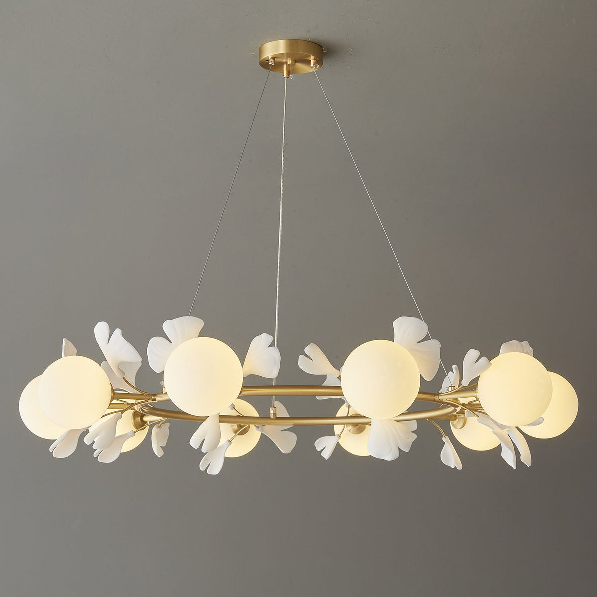 Evenielis Floral Brass Chandelier - Aura Lighting