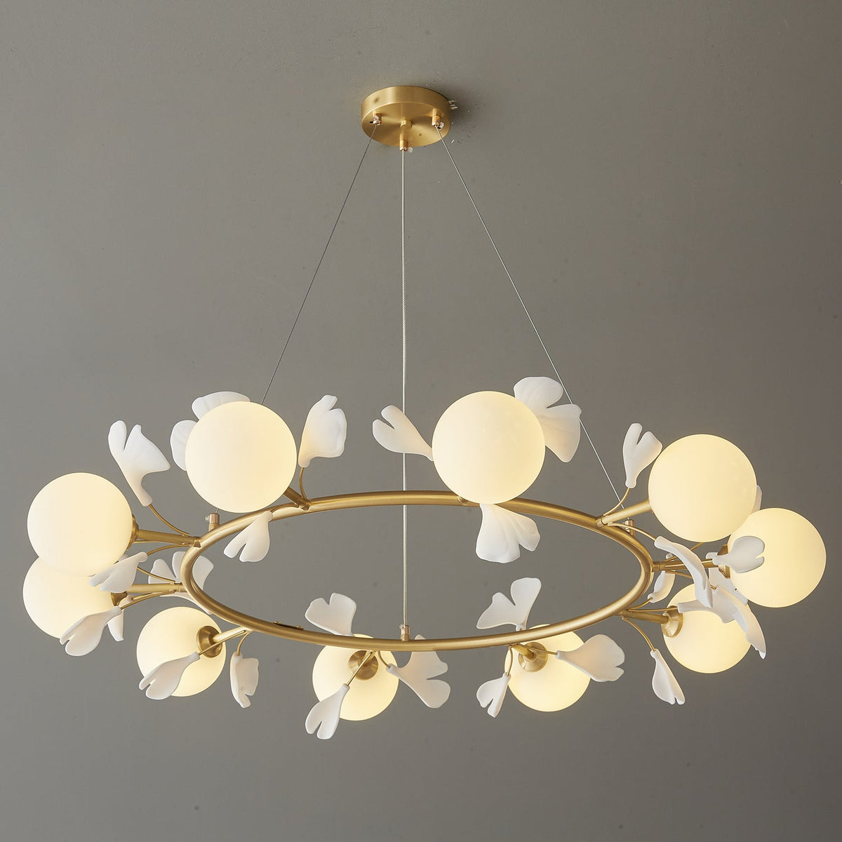 Evenielis Floral Brass Chandelier - Aura Lighting