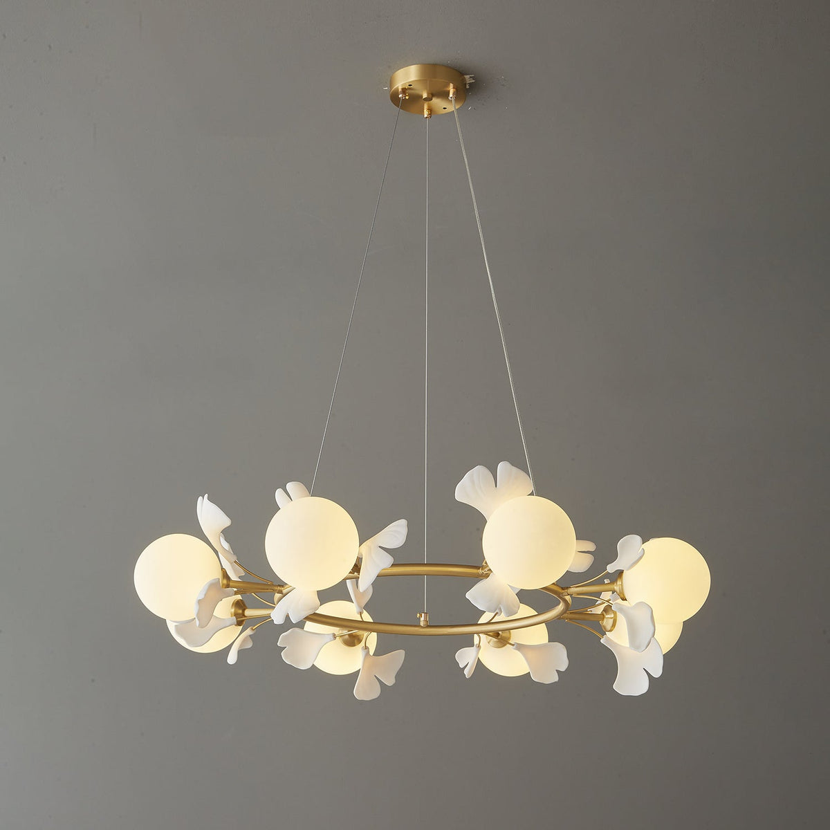 Evenielis Floral Brass Chandelier - Aura Lighting