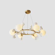 Evenielis Floral Brass Chandelier - Aura Lighting