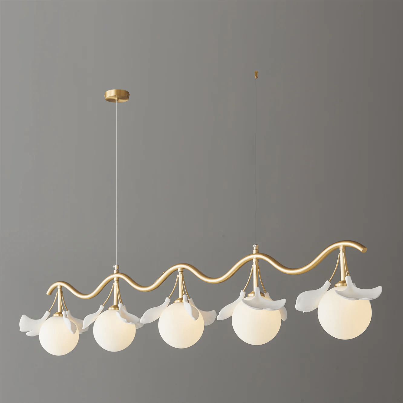 Evenielis Floral Brass Chandelier - Aura Lighting