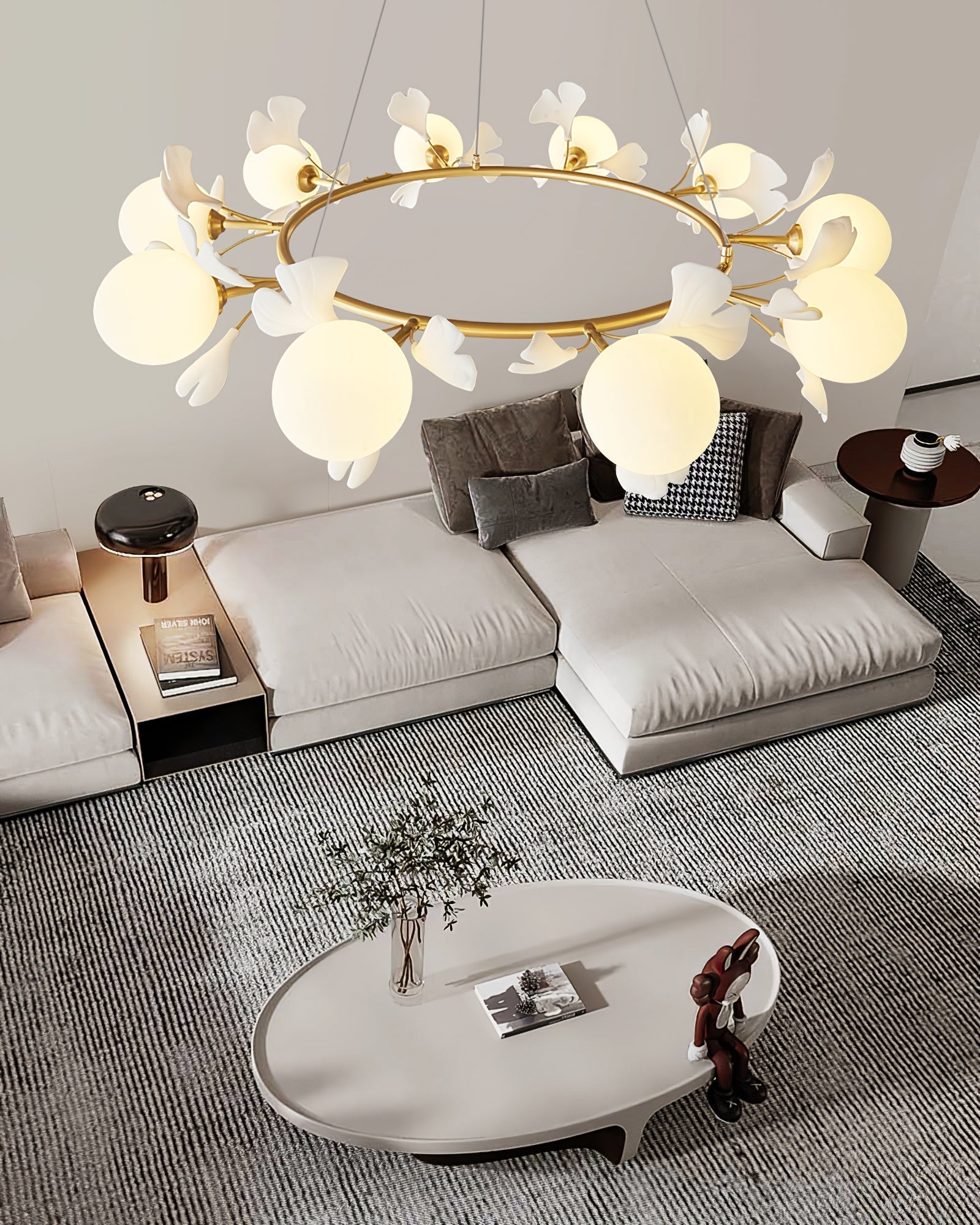 Evenielis Floral Brass Chandelier - Aura Lighting