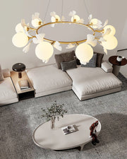 Evenielis Floral Brass Chandelier - Aura Lighting