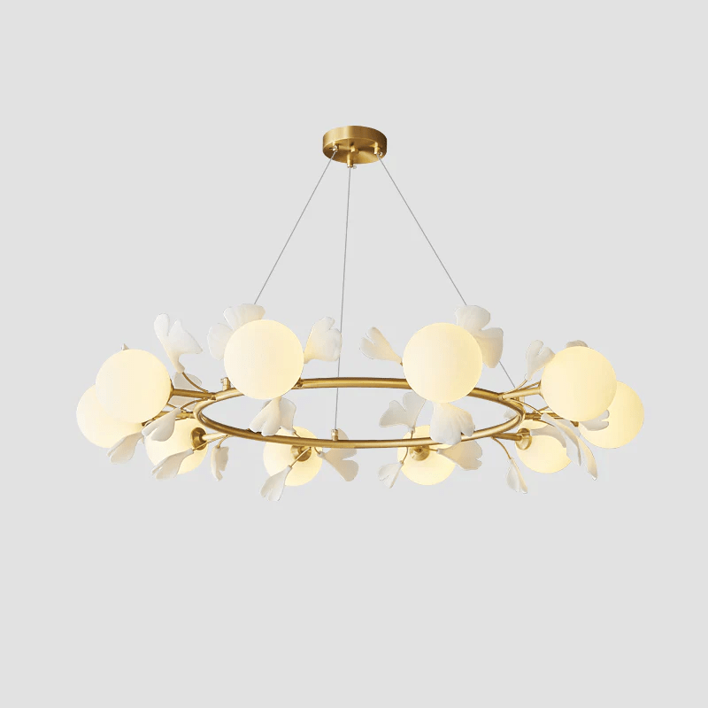 Evenielis Floral Brass Chandelier - Aura Lighting