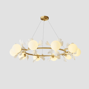 Evenielis Floral Brass Chandelier - Aura Lighting