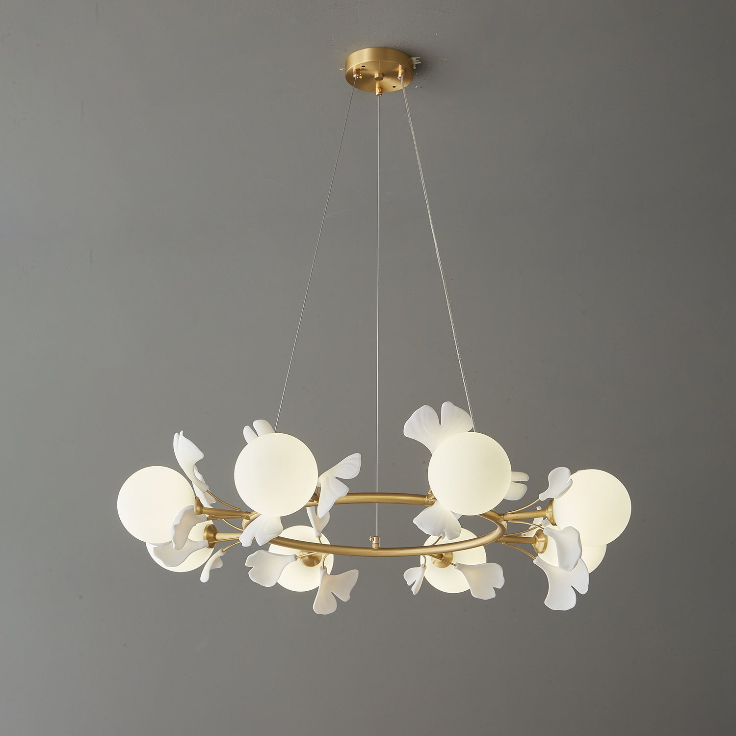 Evenielis Floral Brass Chandelier - Aura Lighting