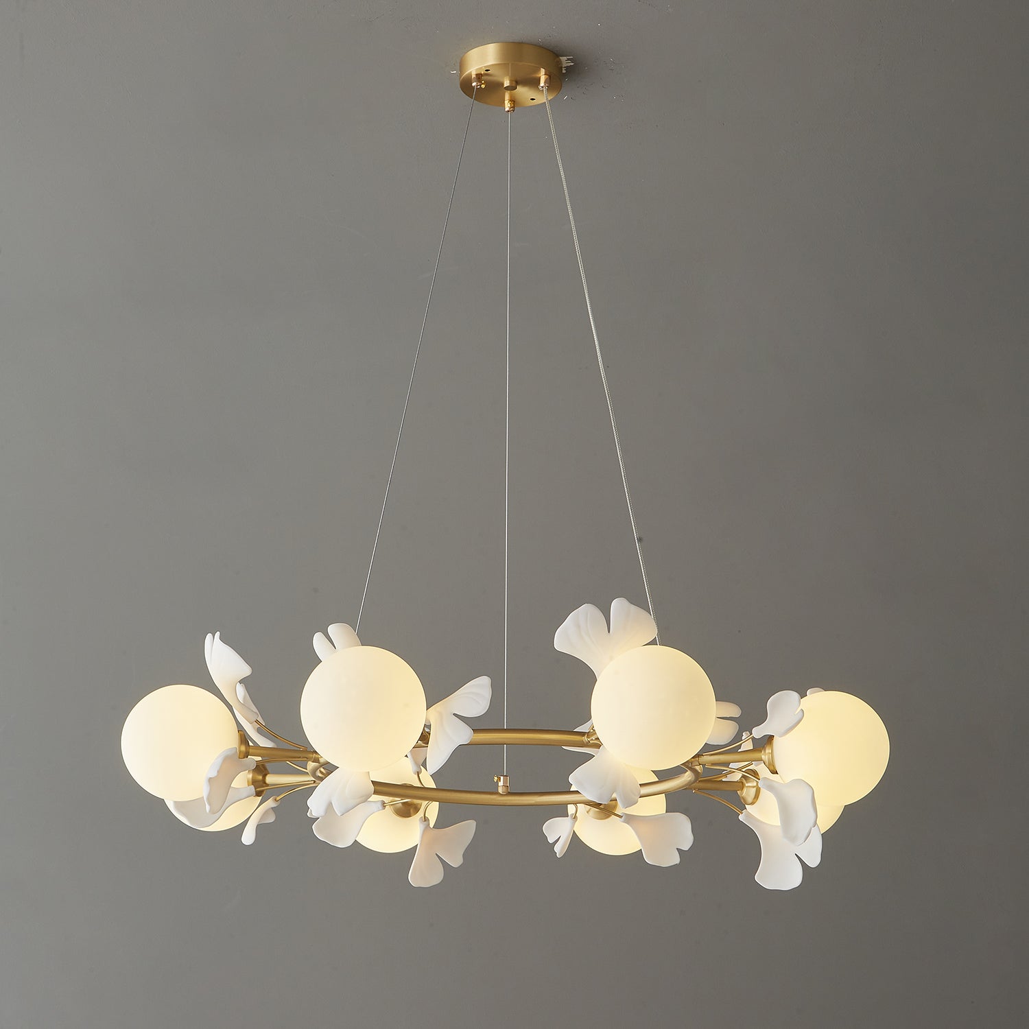 Evenielis Floral Brass Chandelier - Aura Lighting