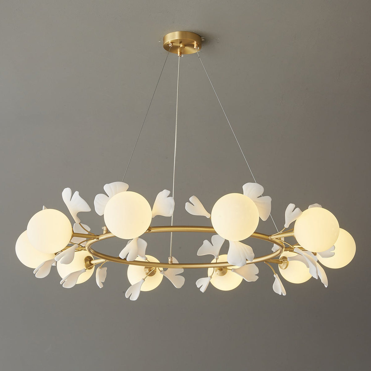 Evenielis Floral Brass Chandelier - Aura Lighting