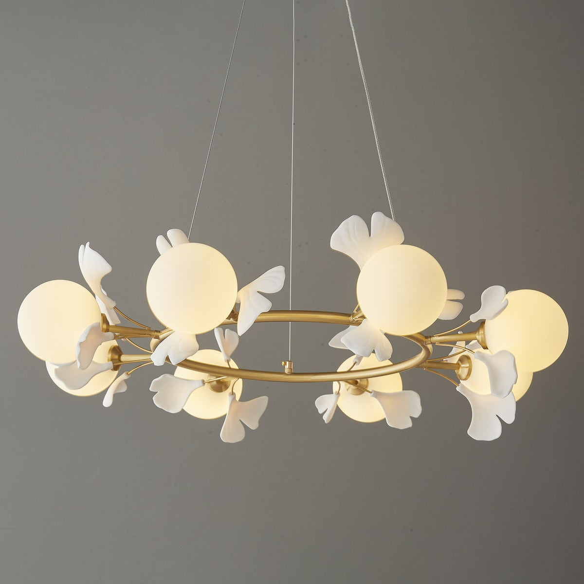 Evenielis Floral Brass Chandelier - Aura Lighting