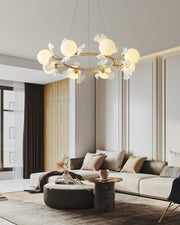Evenielis Floral Brass Chandelier - Aura Lighting