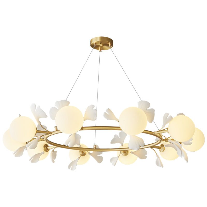 Evenielis Floral Brass Chandelier - Aura Lighting