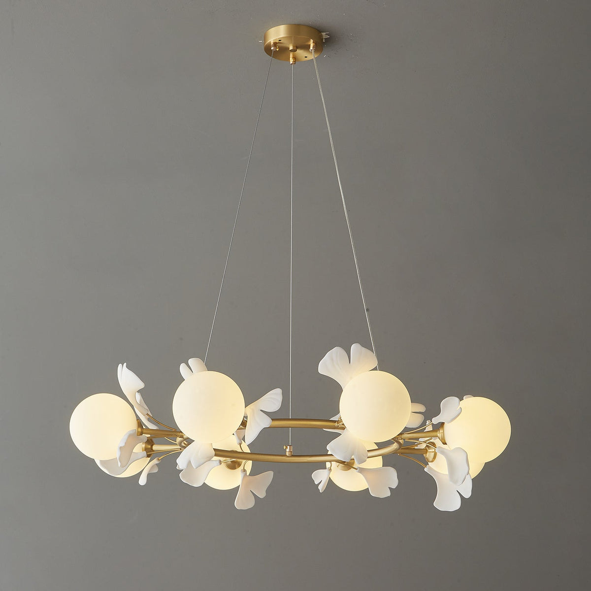 Evenielis Floral Brass Chandelier - Aura Lighting