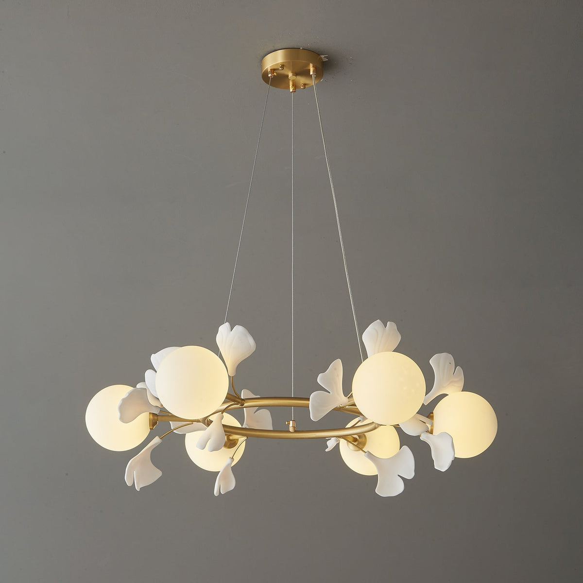 Evenielis Floral Brass Chandelier - Aura Lighting