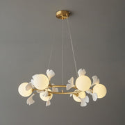 Evenielis Floral Brass Chandelier - Aura Lighting