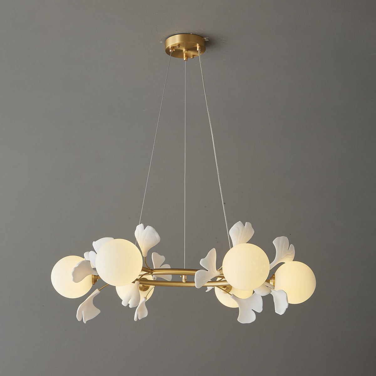 Evenielis Floral Brass Chandelier - Aura Lighting