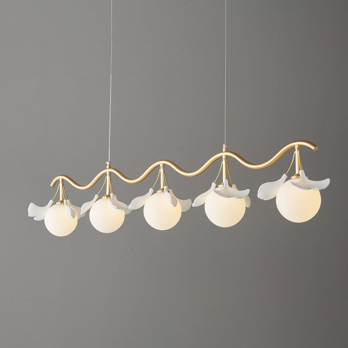 Evenielis Floral Brass Chandelier - Aura Lighting