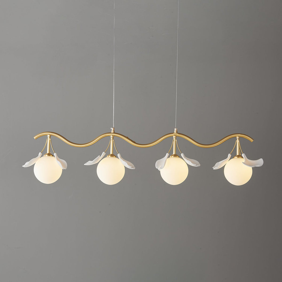 Evenielis Floral Brass Chandelier - Aura Lighting