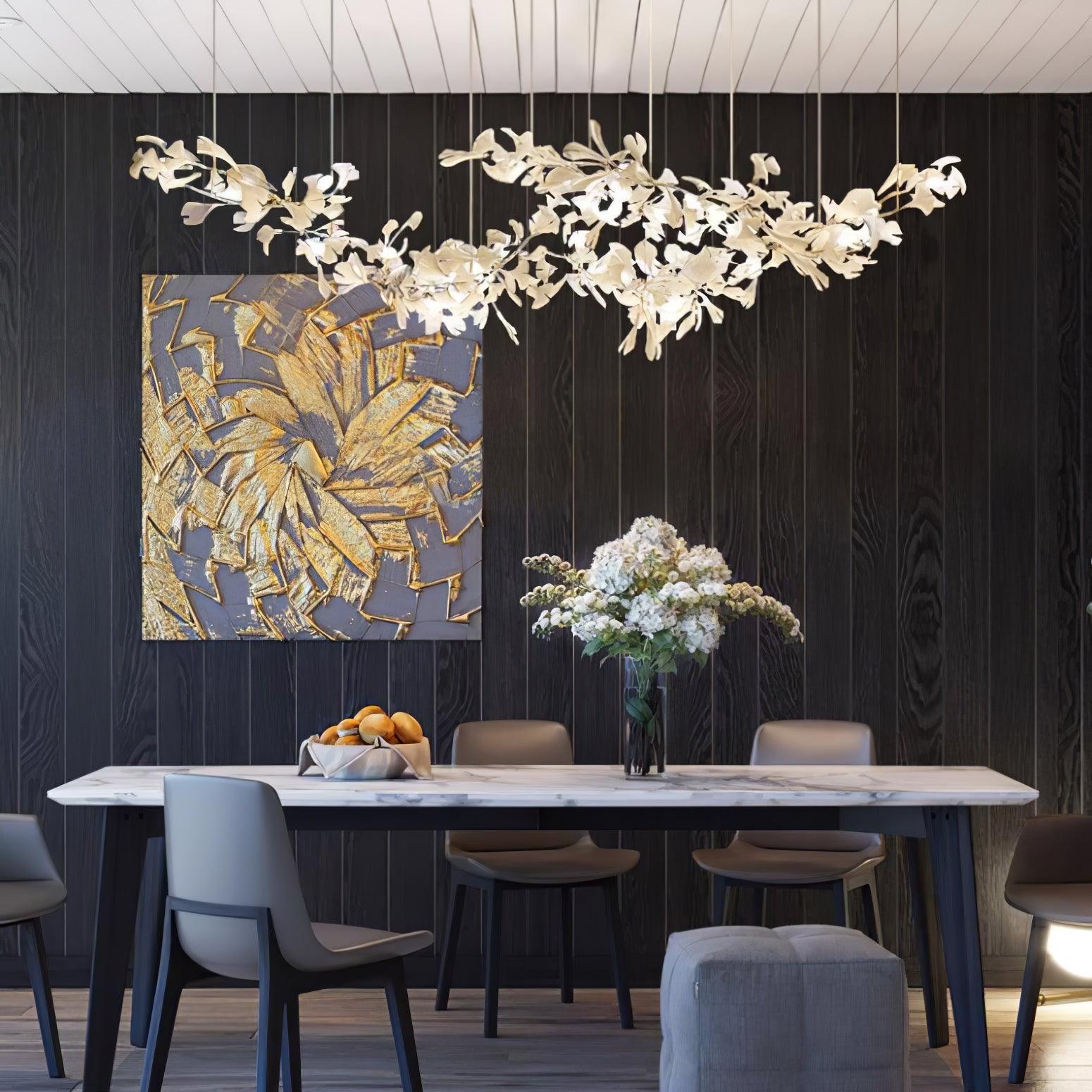 Elorus Double Layer Combination Gingko Chandelier - Aura Lighting