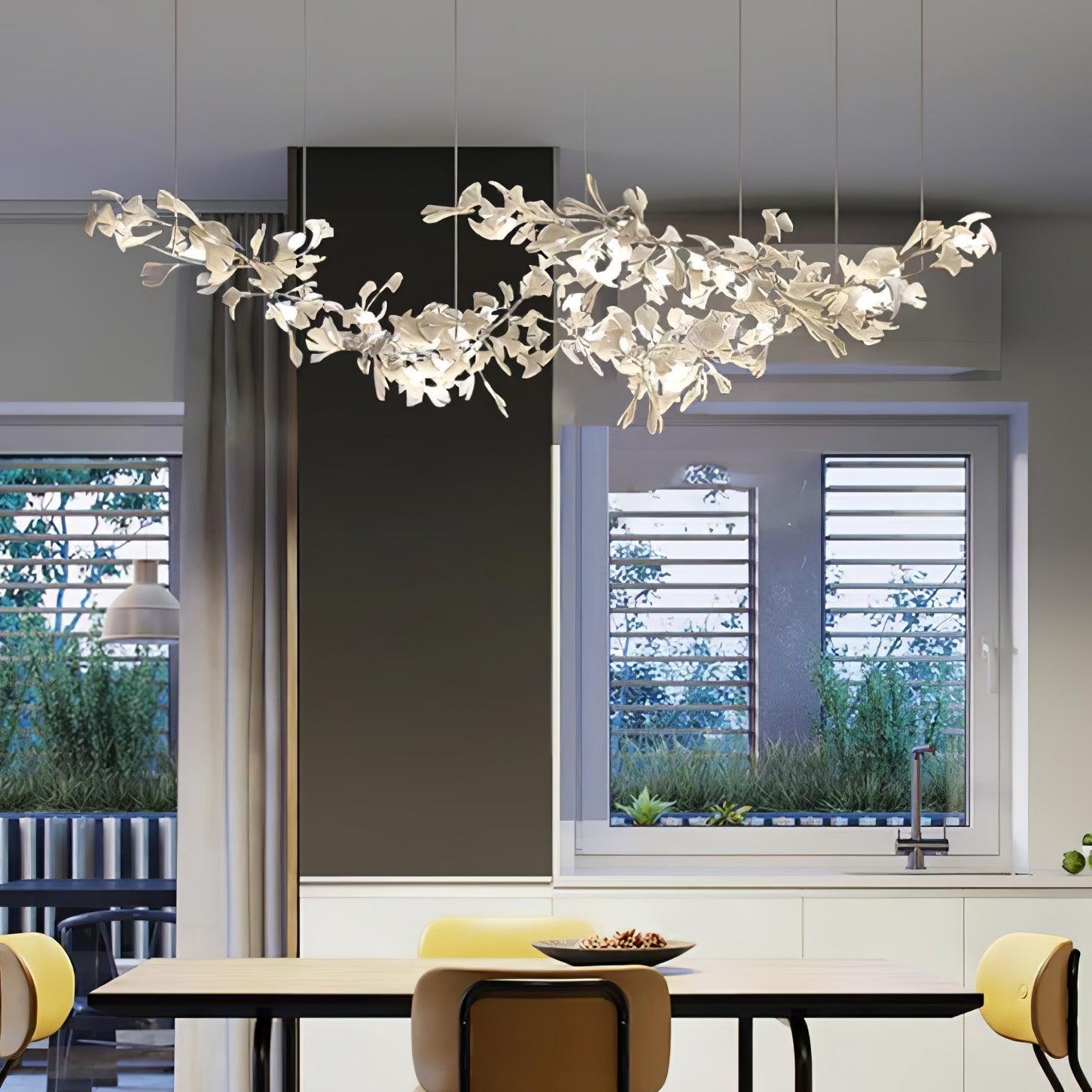 Elorus Double Layer Combination Gingko Chandelier - Aura Lighting