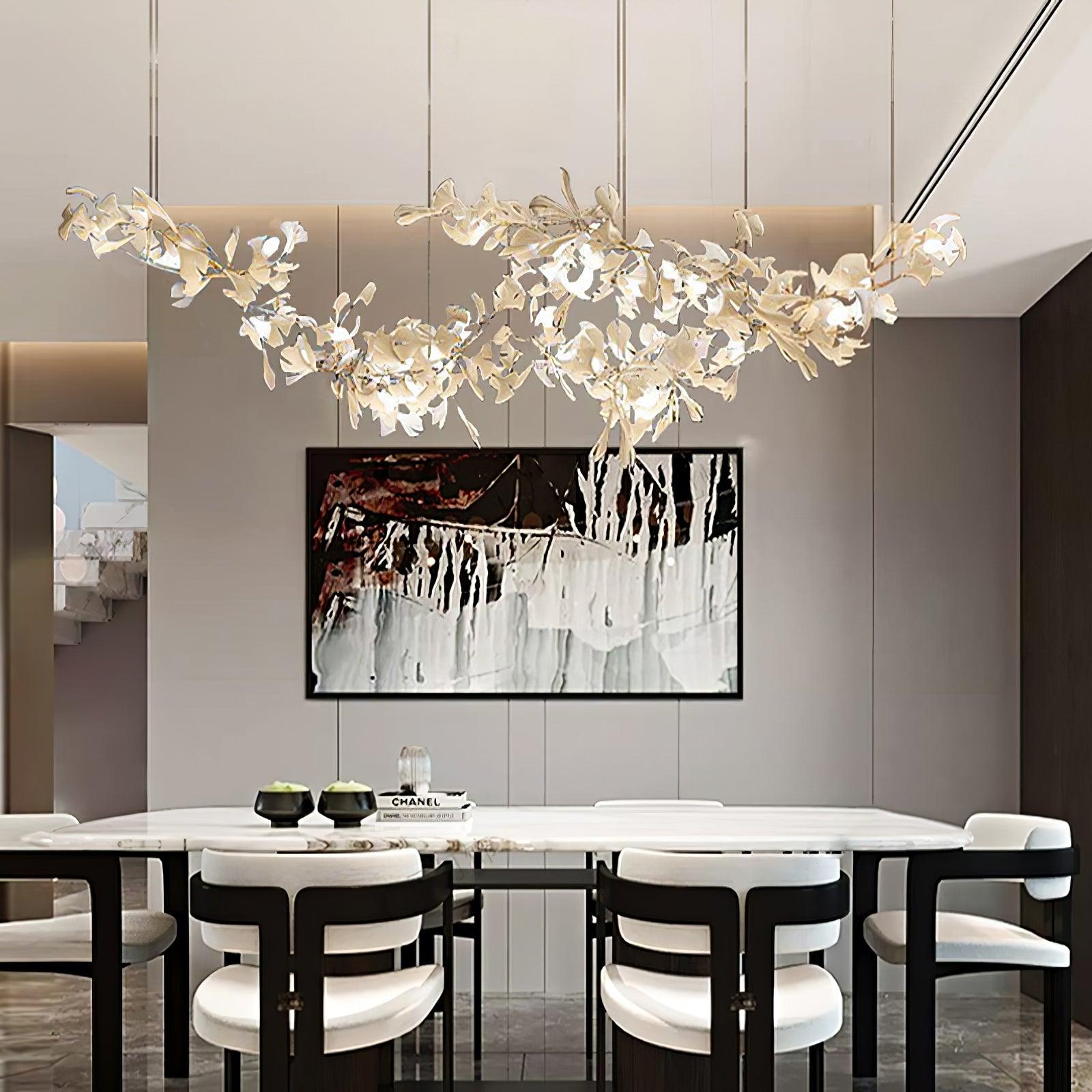 Elorus Double Layer Combination Gingko Chandelier - Aura Lighting