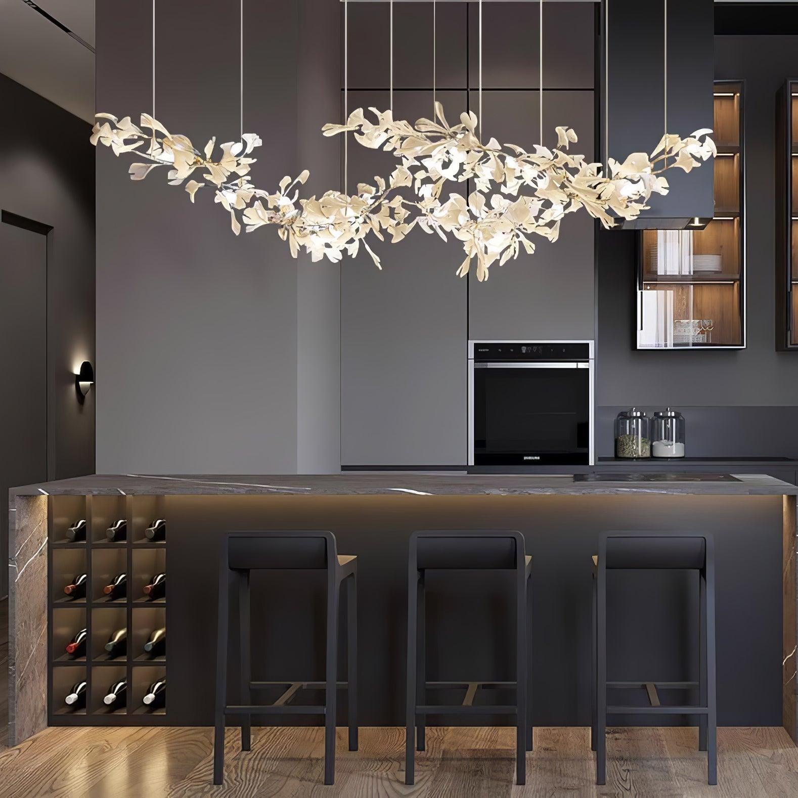 Elorus Double Layer Combination Gingko Chandelier - Aura Lighting