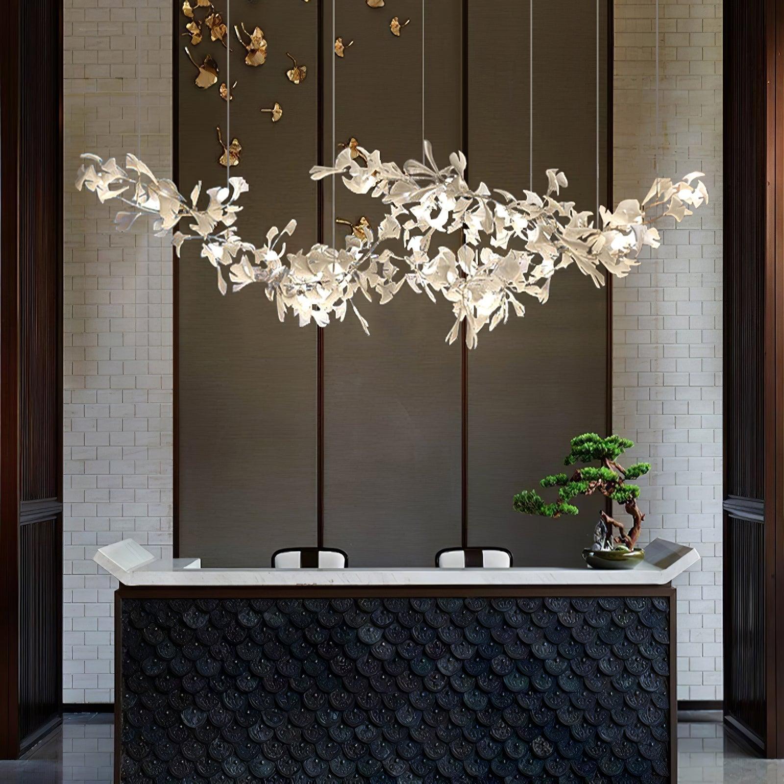 Elorus Double Layer Combination Gingko Chandelier - Aura Lighting