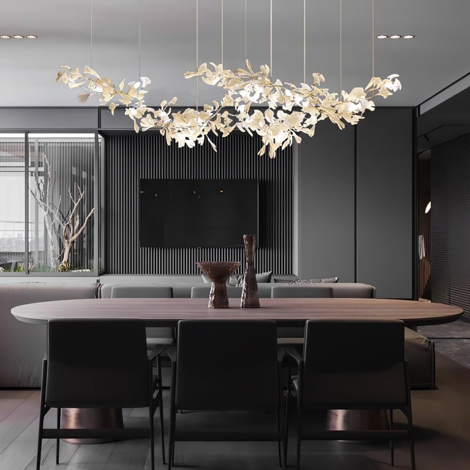Elorus Double Layer Combination Gingko Chandelier - Aura Lighting