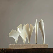 Aurora Chandelier Ginkgo Leaf Brass Ceramic - Aura Lighting