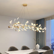 Ovyneth Postmodern Luxury Gingko Metal Ceramics Chandelier - Aura Lighting