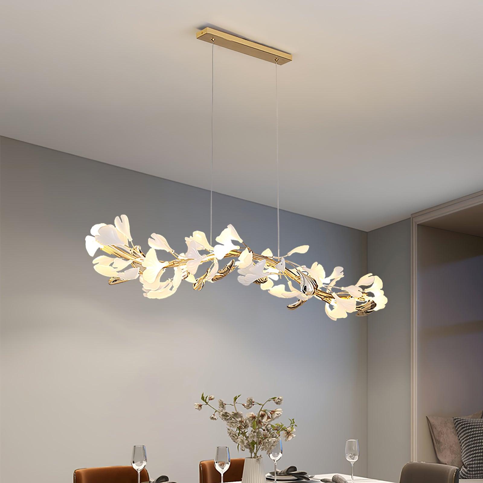 Ovyneth Postmodern Luxury Gingko Metal Ceramics Chandelier - Aura Lighting