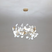 Ovyneth Postmodern Luxury Gingko Metal Ceramics Chandelier - Aura Lighting
