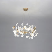 Ovyneth Postmodern Luxury Gingko Metal Ceramics Chandelier - Aura Lighting