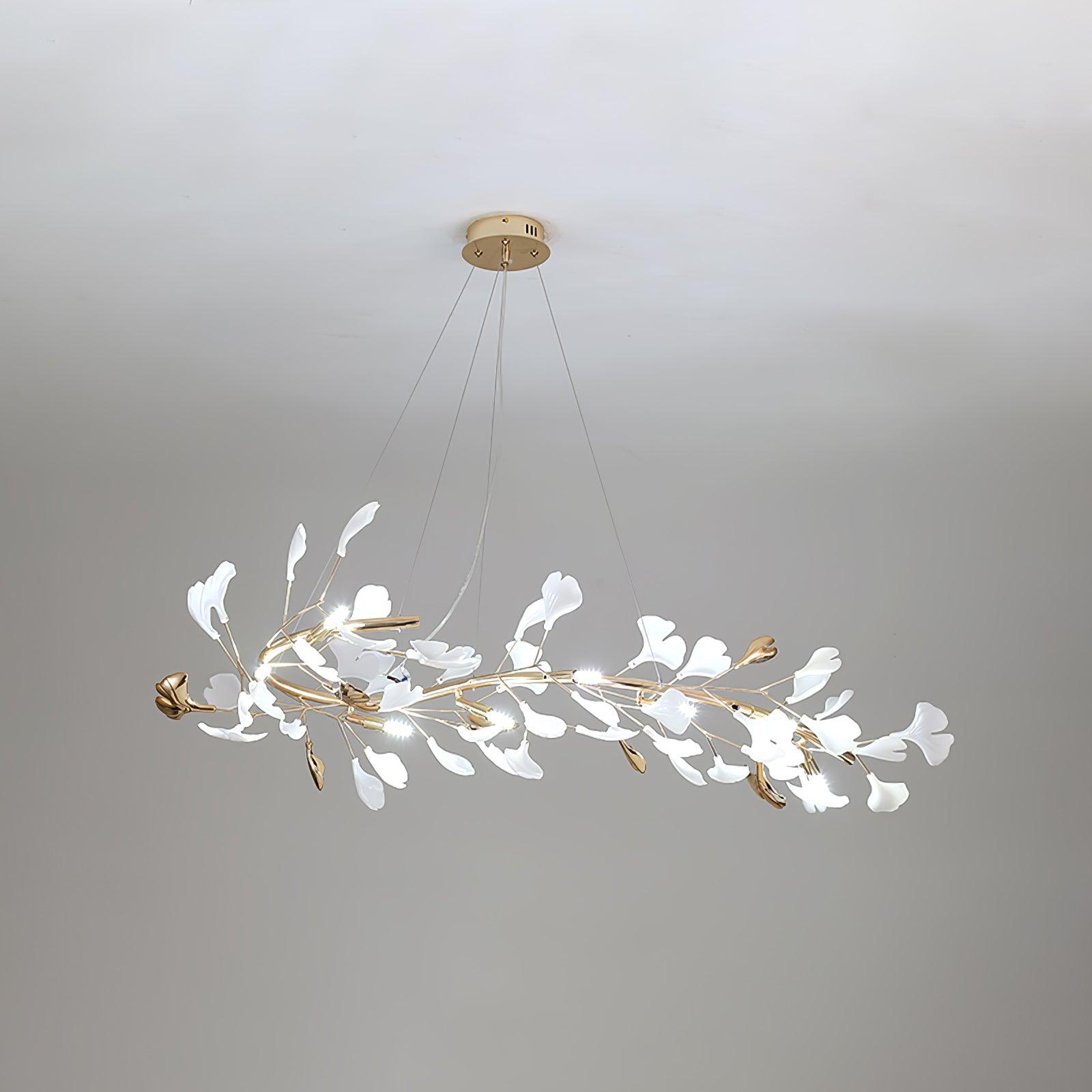 Ovyneth Postmodern Luxury Gingko Metal Ceramics Chandelier - Aura Lighting