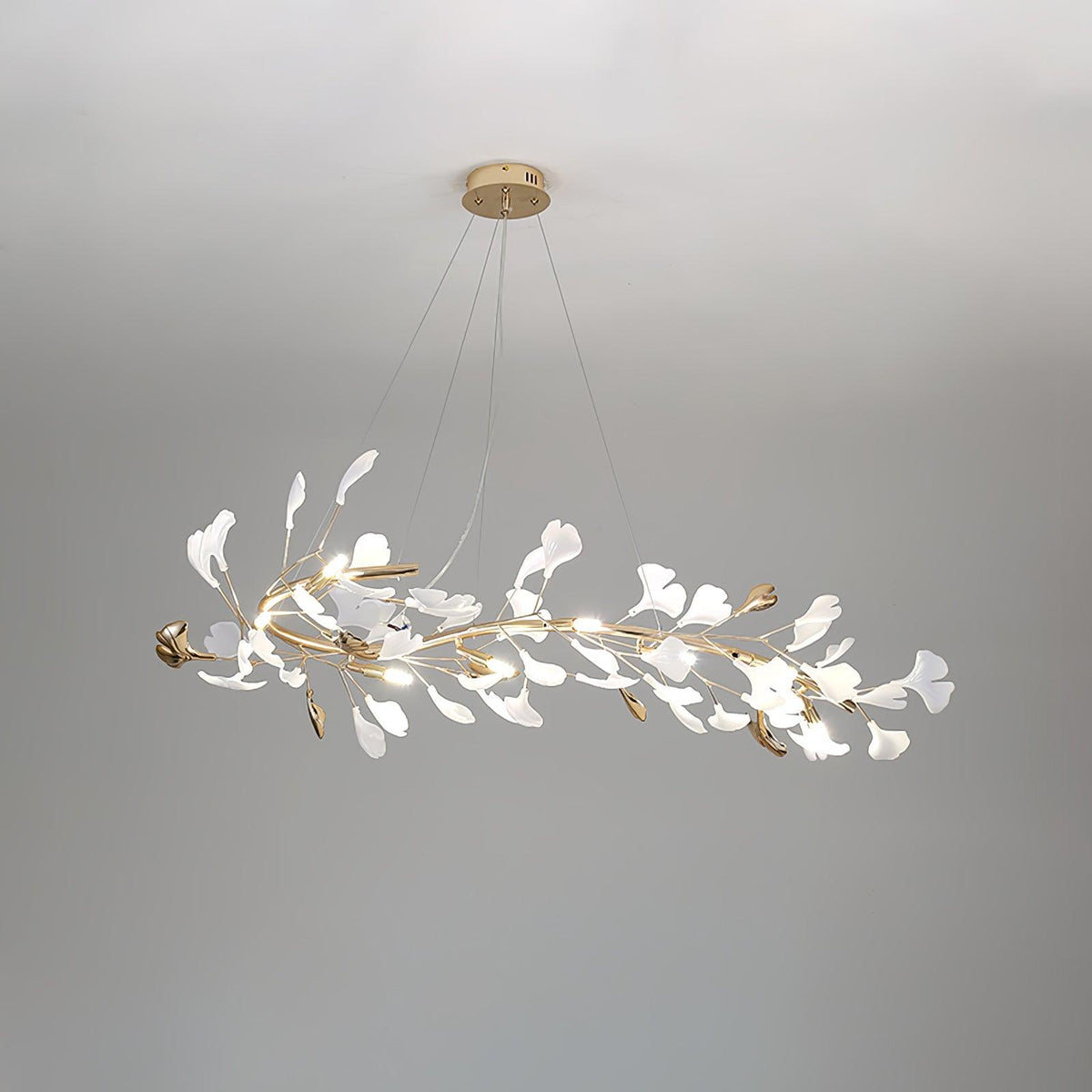 Ovyneth Postmodern Luxury Gingko Metal Ceramics Chandelier - Aura Lighting
