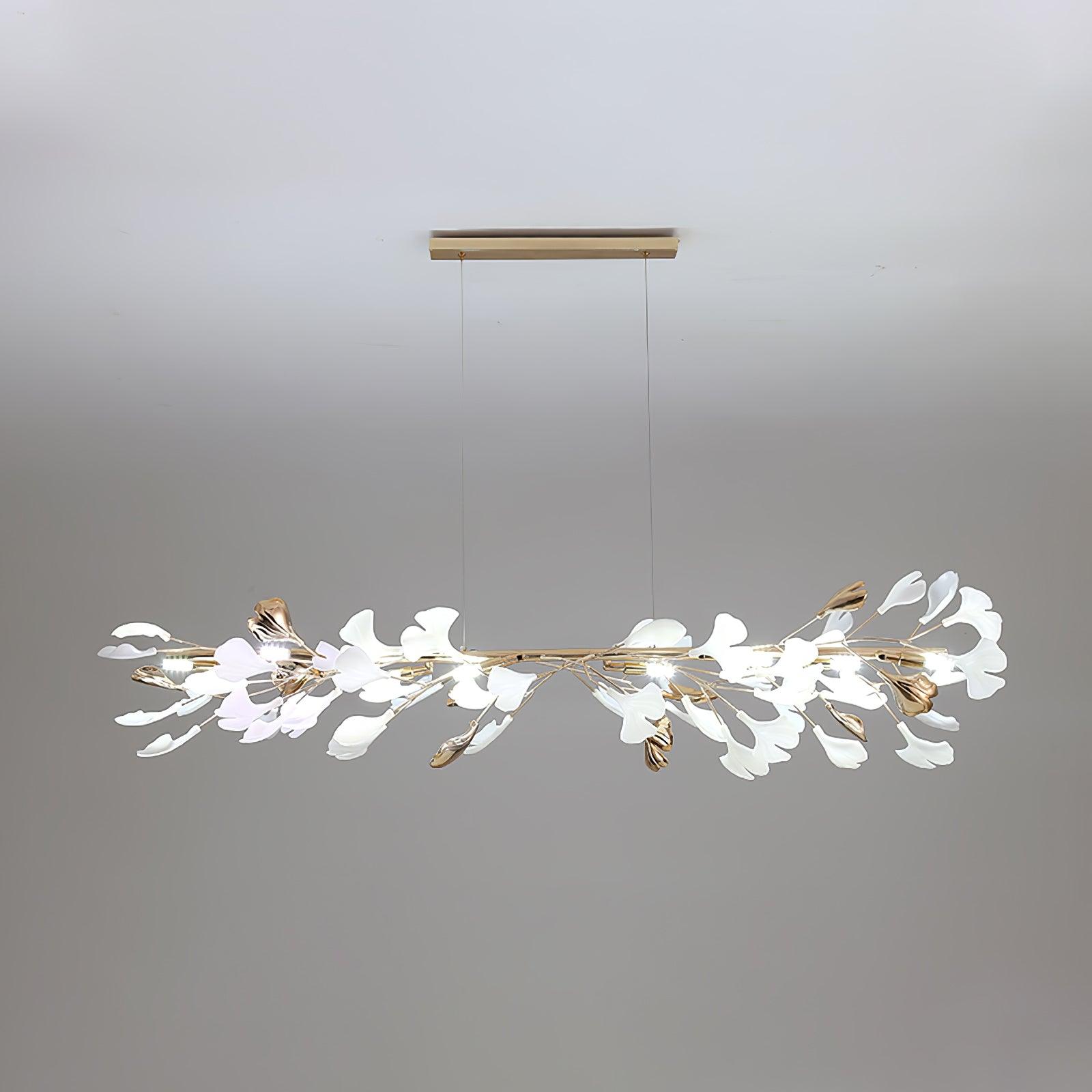 Ovyneth Postmodern Luxury Gingko Metal Ceramics Chandelier - Aura Lighting