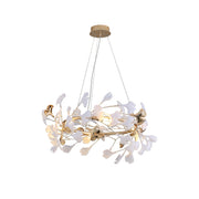Ovyneth Postmodern Luxury Gingko Metal Ceramics Chandelier - Aura Lighting
