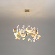 Ovyneth Postmodern Luxury Gingko Metal Ceramics Chandelier - Aura Lighting