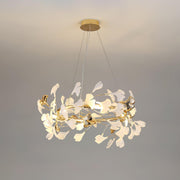 Ovyneth Postmodern Luxury Gingko Metal Ceramics Chandelier - Aura Lighting